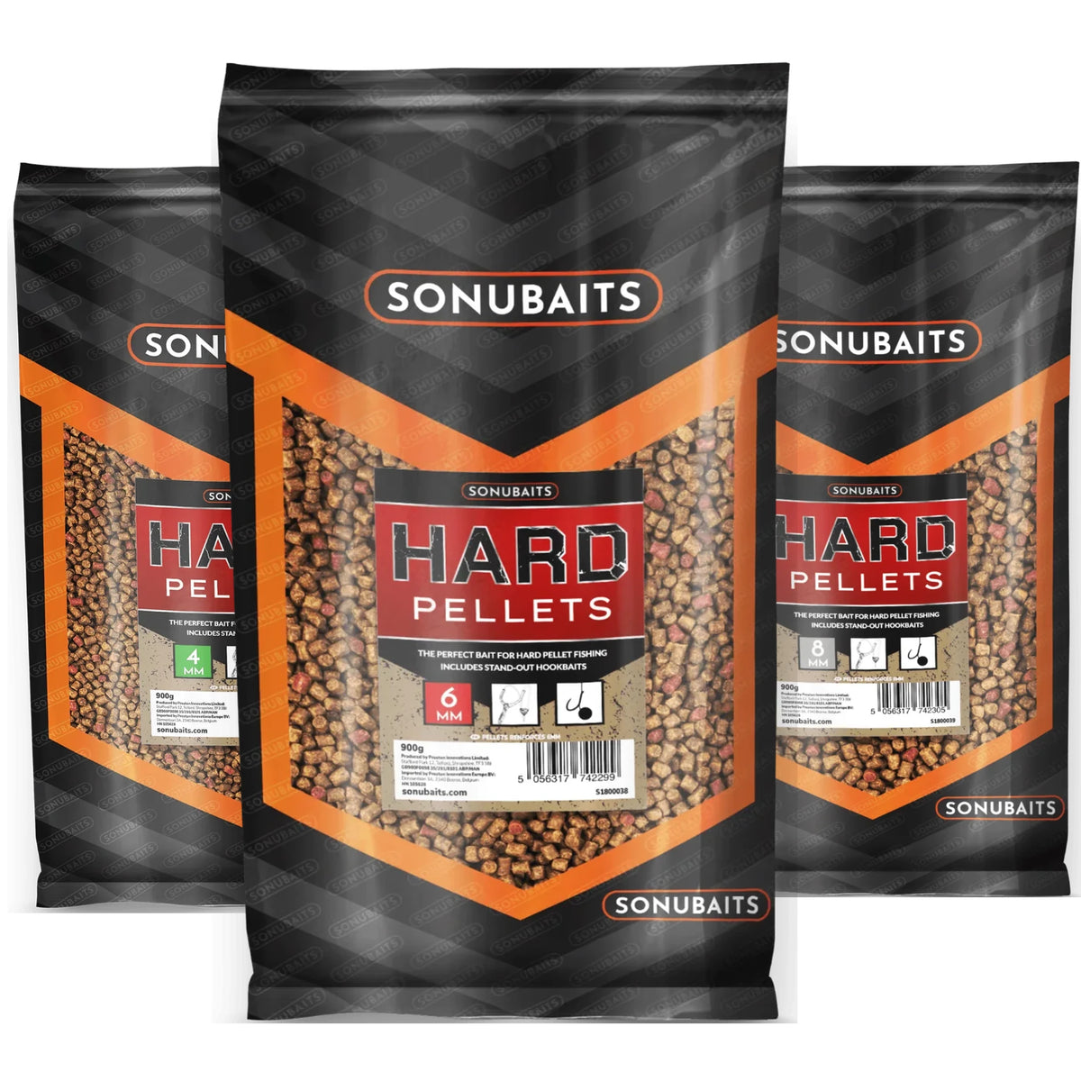Sonubaits Hard Pellets 900g assortiment 4mm 6mm 8mm