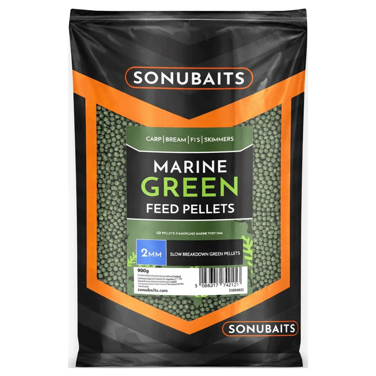 Sonubaits Marine Green Feed Pellets 2 mm 900 gram