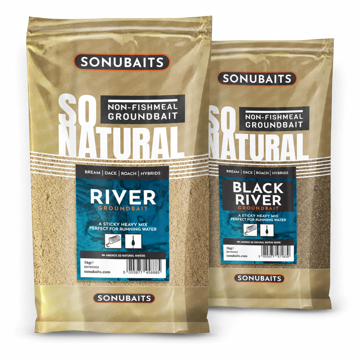 Sonubaits So Natural River en Black River 1kg – beide verpakkingen