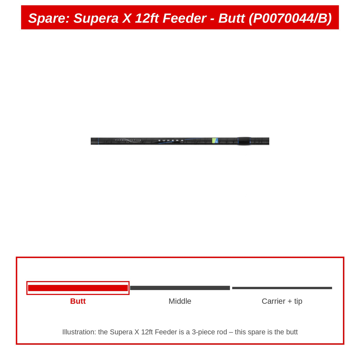Spare: Supera X 12ft Feeder - Butt (P0070044/B)