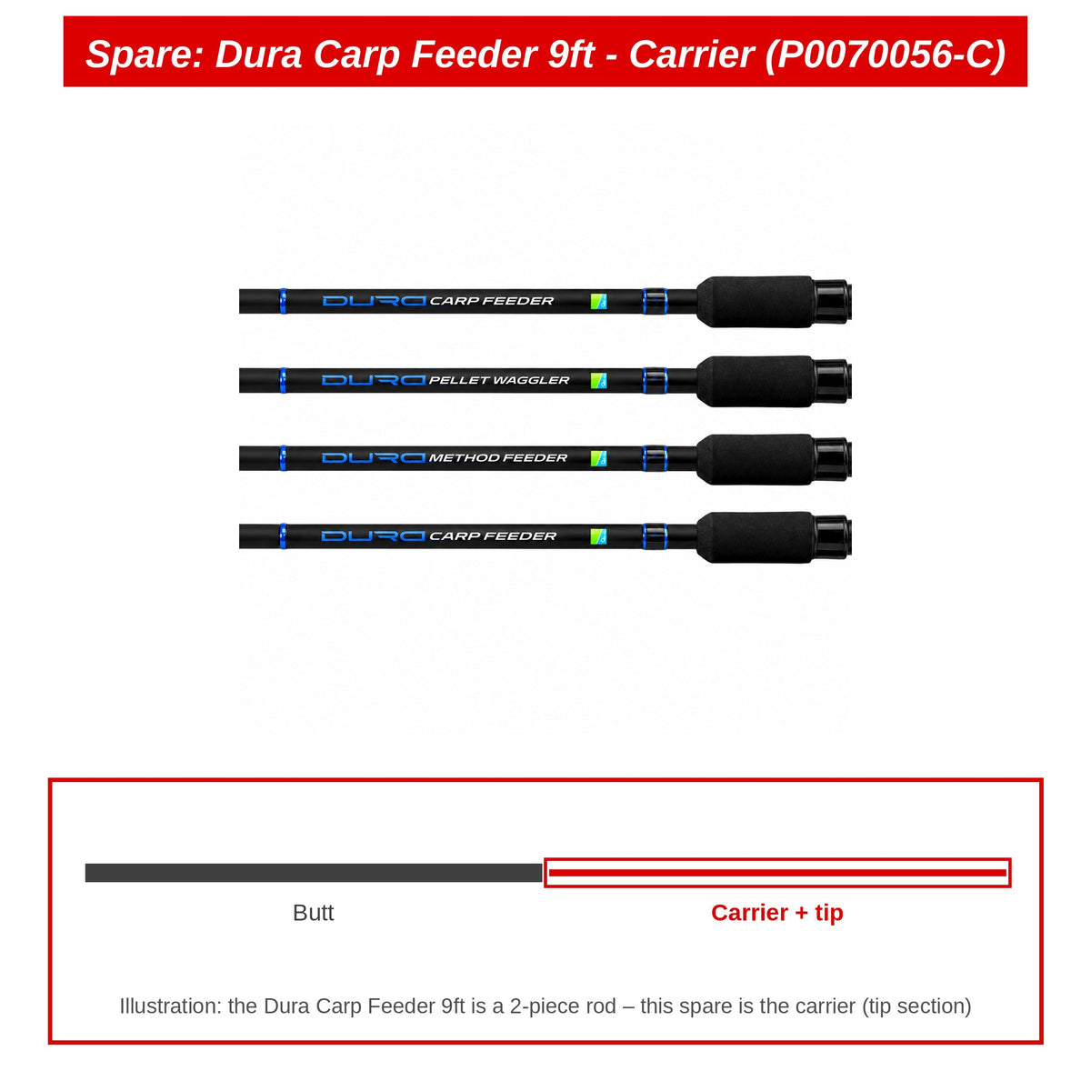Spare: Dura Carp Feeder 9ft - Carrier (P0070056-C)