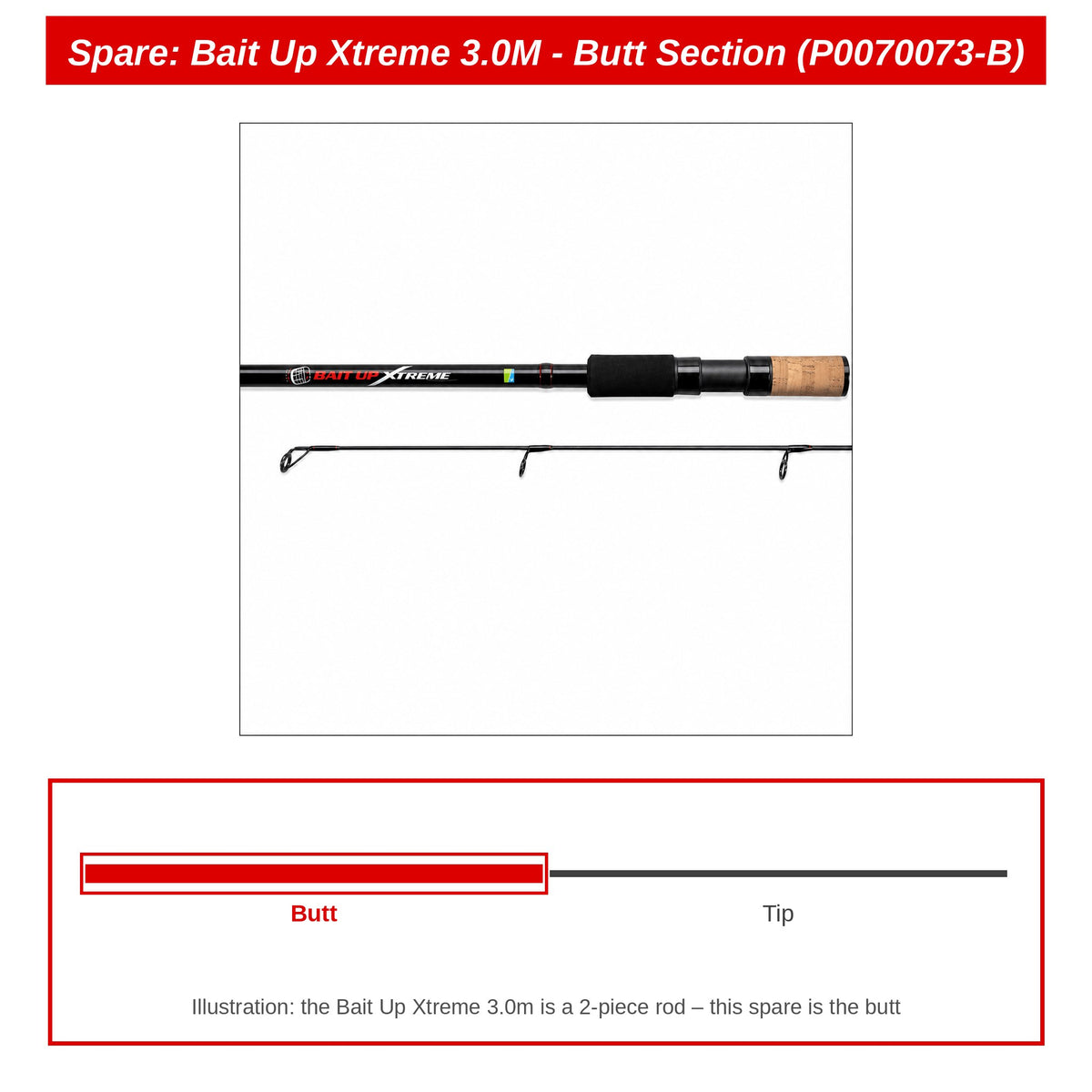 Spare: Bait Up Xtreme 3.0M - Butt Section (P0070073-B)