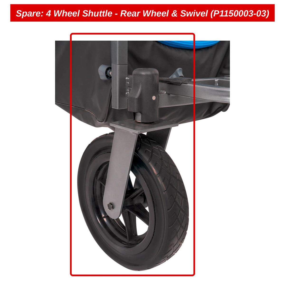 Spare: 4 Wheel Shuttle - Rear Wheel & Swivel (P1150003-03)