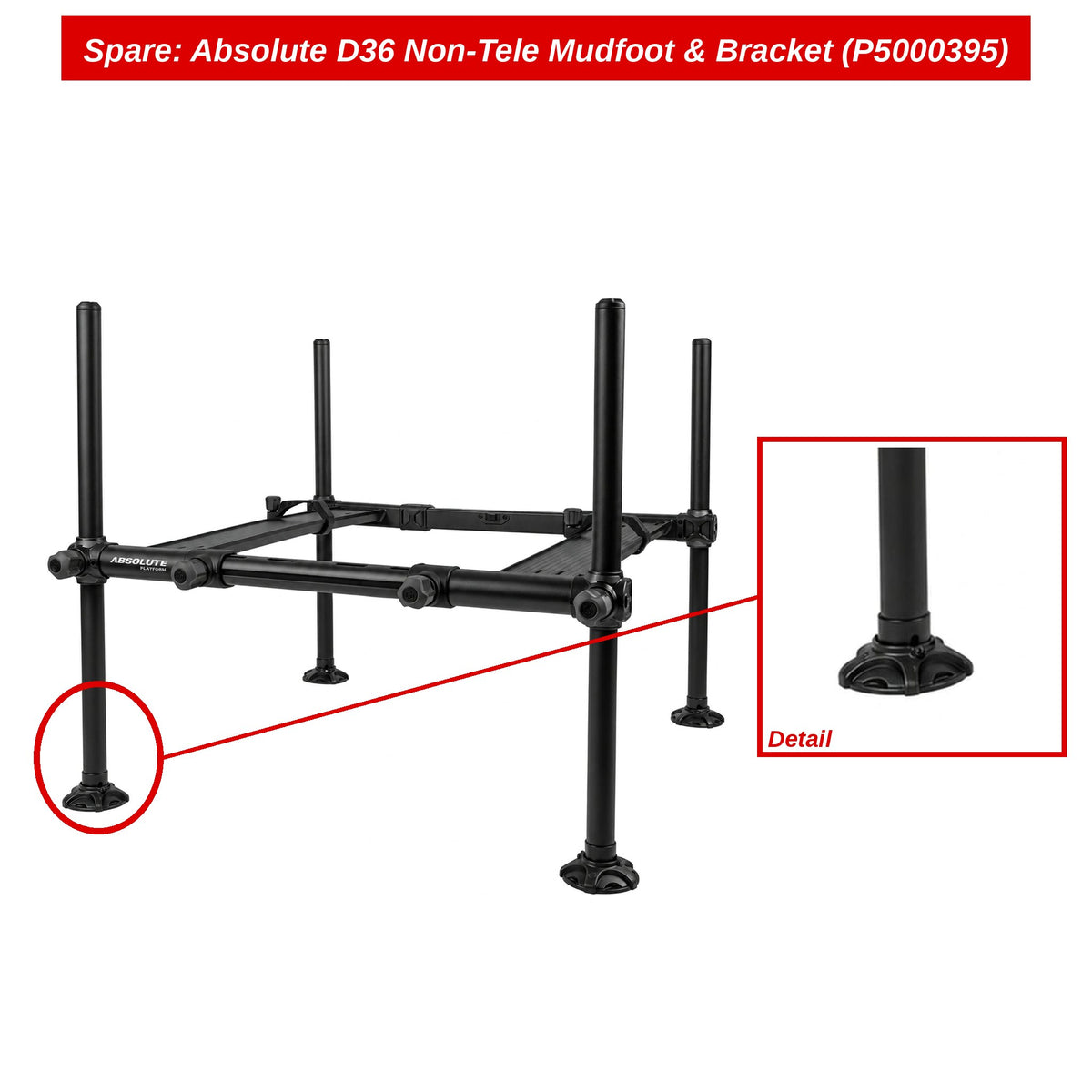Spare: Absolute D36 Non-Tele Mudfoot & Bracket (P5000395)