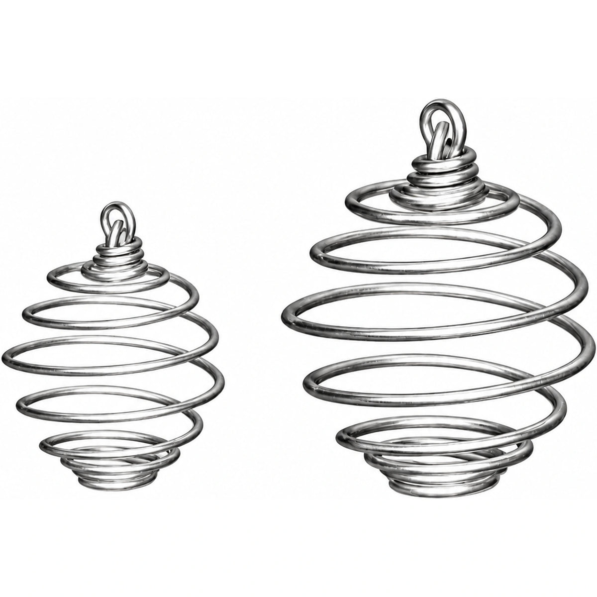 Stonfo Soft Bait Springs – twee zilverkleurige aasveren met bevestigingsoog in verschillende maten