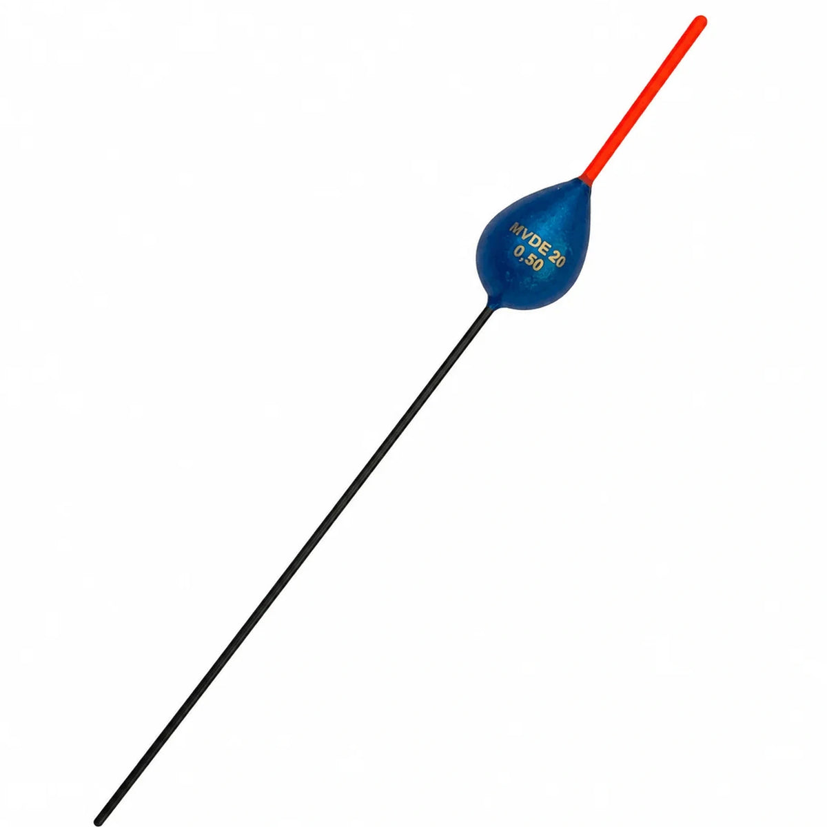 Van den Eynde MVDE 20 – blauwe dobber met rode antenne en opdruk 0.50