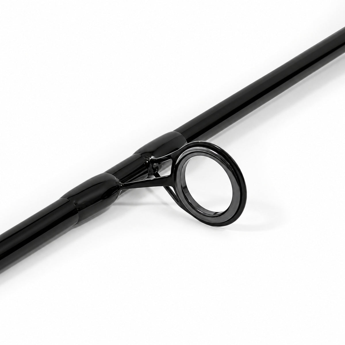 Zebco Ambition Allrounder 3.30m – zwart geleideoog met ringinleg en bevestiging op de hengelblank