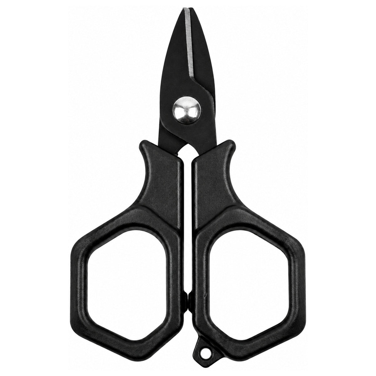 Zebco Trophy Stainless Compact Scissors – gesloten compacte zwarte RVS visschaar