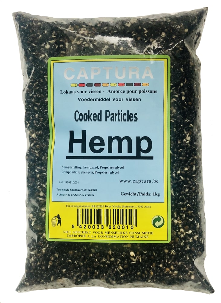 Captura baits coocked particles gekookt kempzaad hennepzaad 1kg
