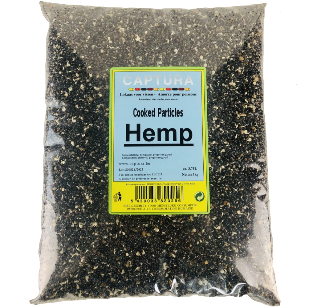 Captura Baits coocked particles gekookt kempzaad hennepzaad 3kg