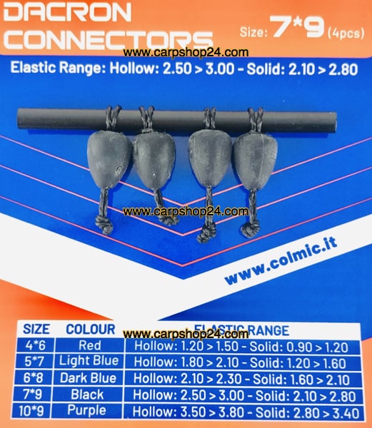 Colmic Dacron Connectors Black Zwart Extra Large DACR05