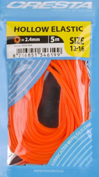 Cresta Hollow Elastic Holle Elastiek 2.4mm Fluo Oranje 4724-406