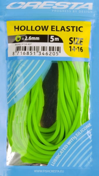 Cresta Hollow Elastic Holle Elastiek 2.6mm Fluo Groen 4724-407