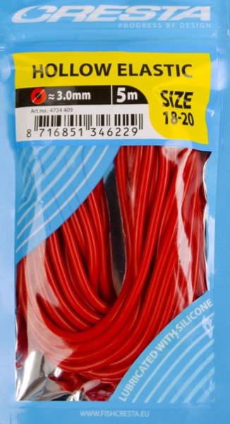 Cresta Hollow Elastic Holle Elastiek 3mm Rood 4724-409