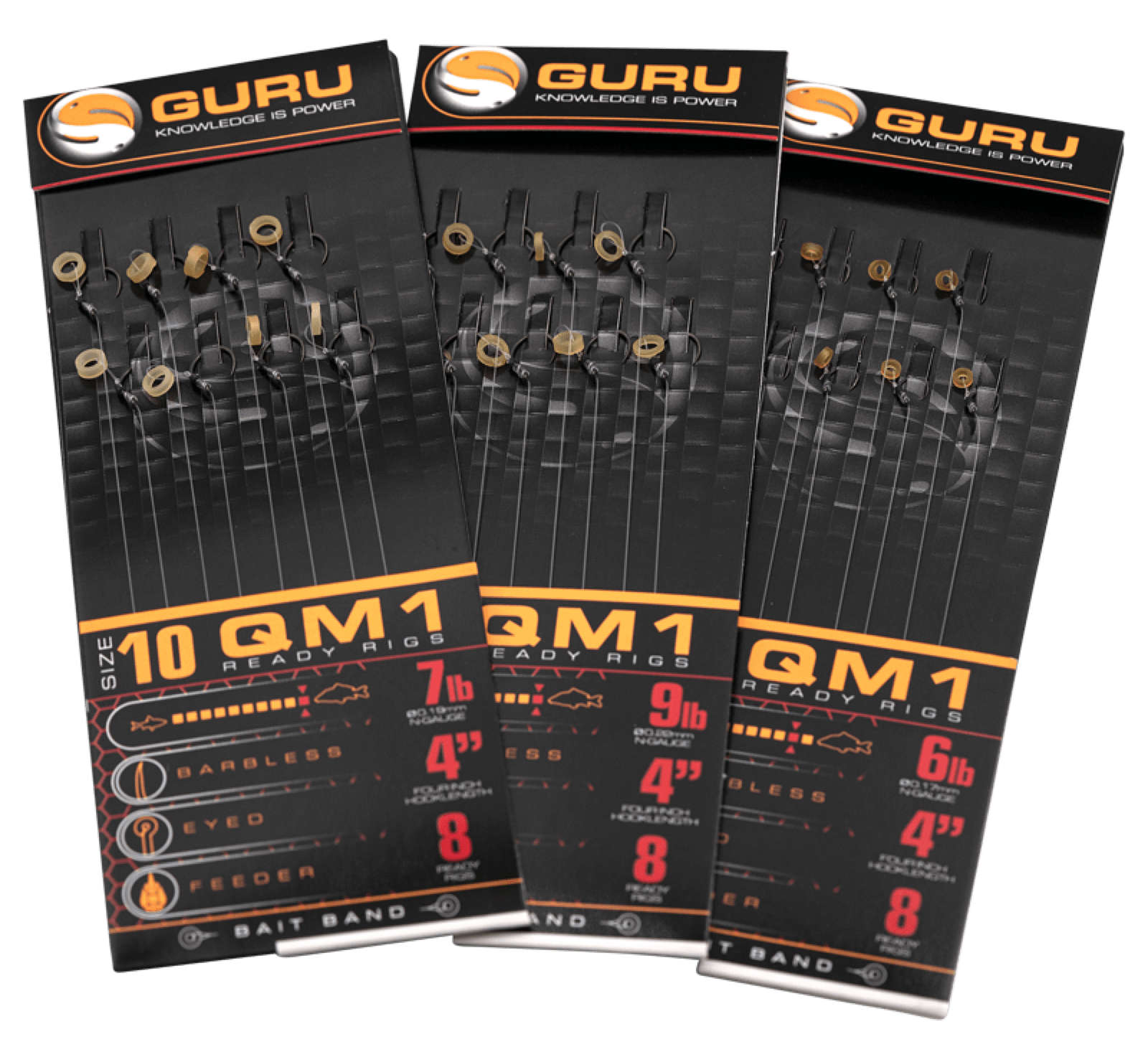Guru QM1 Bait band rigs onderlijnen 4 inch 10cm
