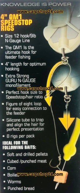 Guru 4 Inch QM1 Speedstop Rigs Onderlijnen 10cm