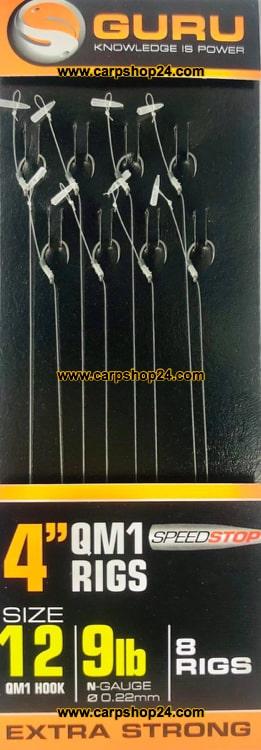 Guru 4 Inch QM1 Speedstop Rigs Onderlijnen 10cm Haak 12 0.22mm GRR026