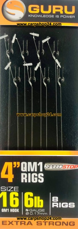 Guru 4 Inch QM1 Speedstop Rigs Onderlijnen 10cm Haak 16 0.17mm GRR028
