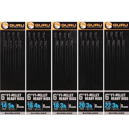 Guru 6" F1-Pellet Ready Rigs 15cm Onderlijnen