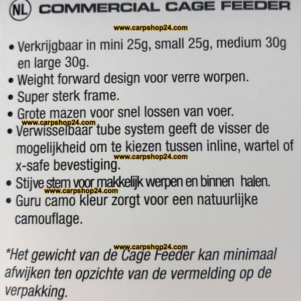 Guru Commercial Cage Feeder Voerkorven