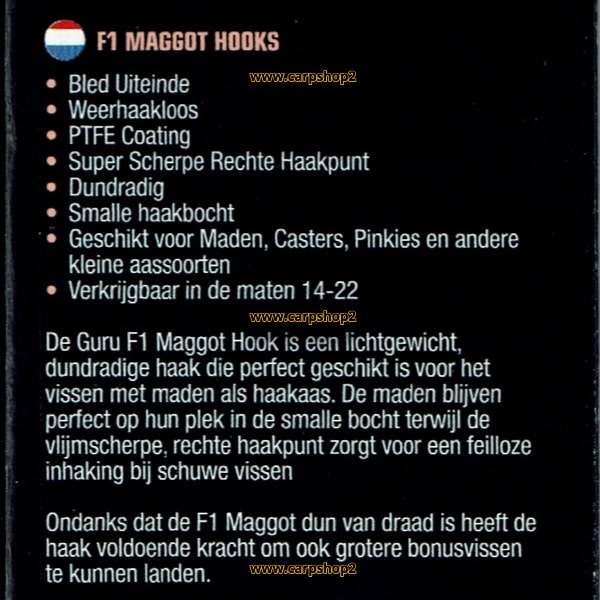 Guru F1 Maggot Barbless Spade End Haak