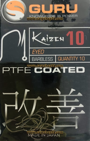 Guru Kaizen Eyed Barbless Weerhaakloos Haak 10 GKE10