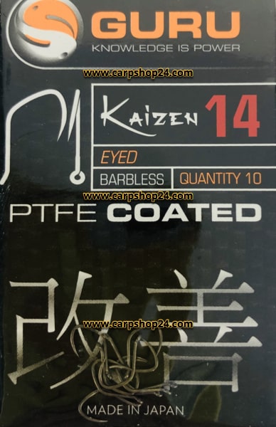 Guru Kaizen Eyed Barbless Weerhaakloos Haak 14 GKE14