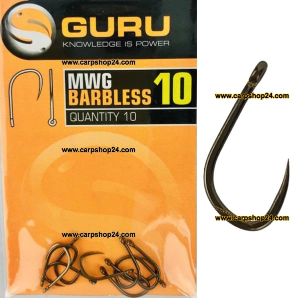 Guru MWG Barbless Weerhaakloos Oog Haak 10 GMW10