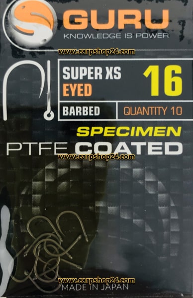 Guru Super XS Eyed Barbed Weerhaak Oog Haak 16 GXSEB16