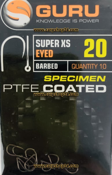 Guru Super XS Eyed Barbed Weerhaak Oog Haak 20 GXSEB20