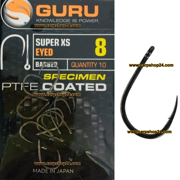 Guru Super XS Eyed Barbed Weerhaak Oog Haak 8 GXSEB08