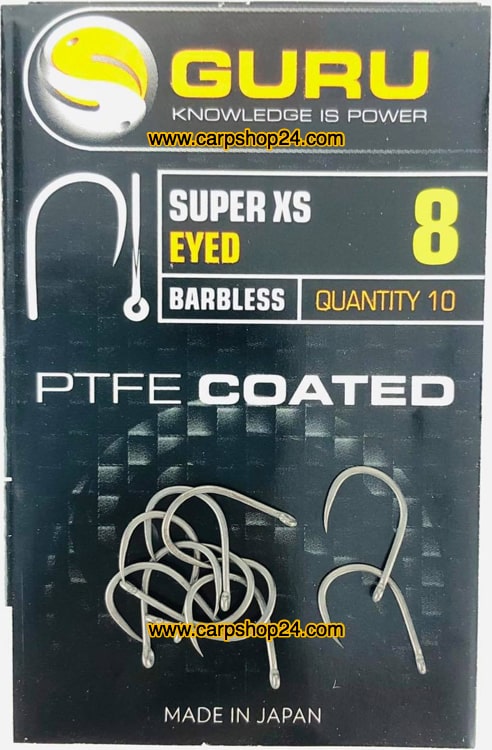 Guru Super XS Eyed Barbless Haaken Weerhaakloos Oog 8 GXSE08