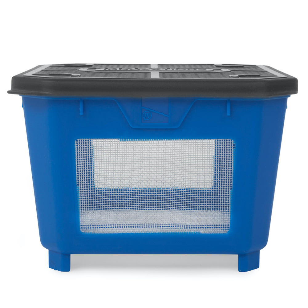 preston bait tubs blauw aasbak madendoos 3 pint ventamesh tub