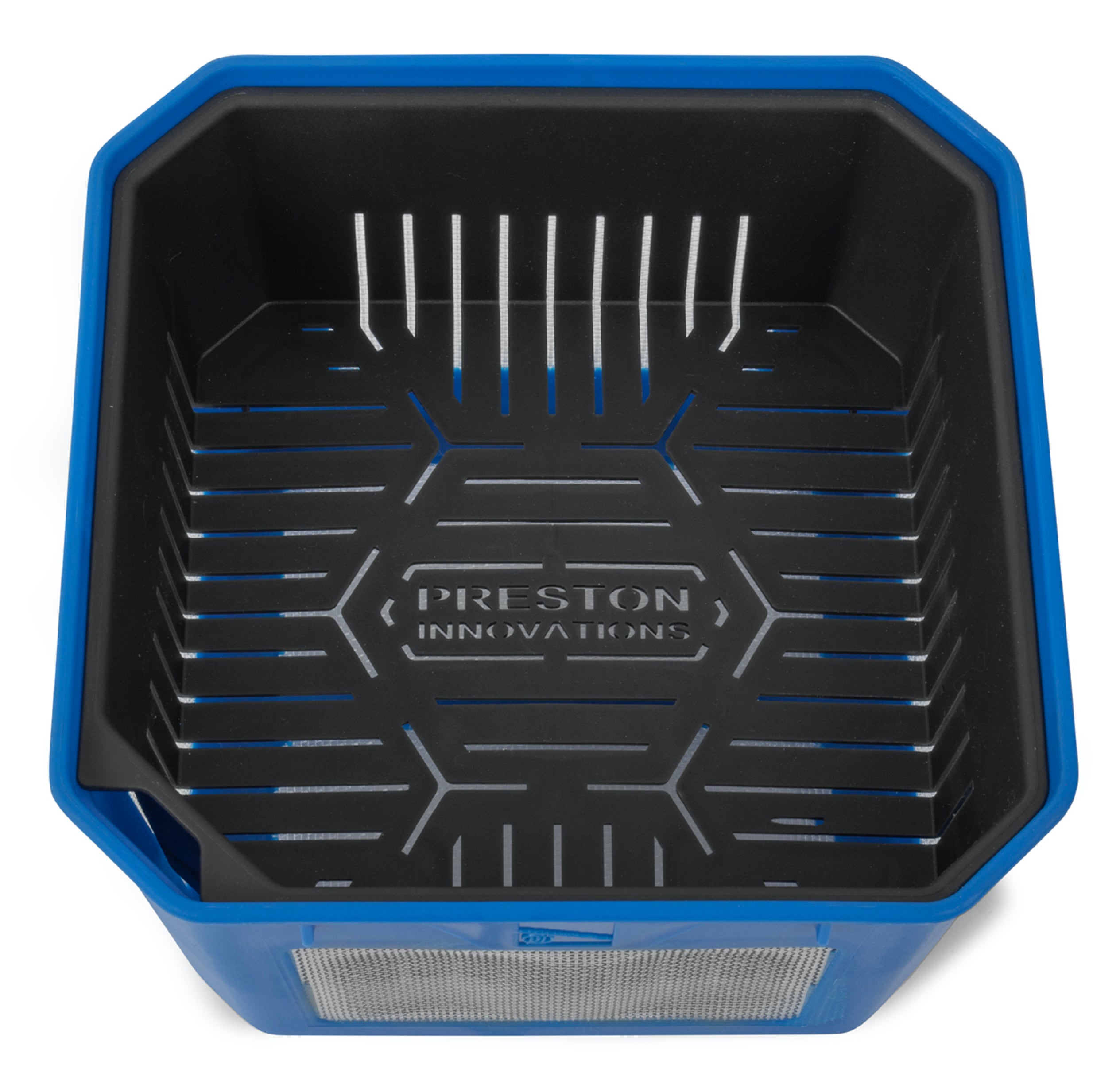 preston bait tubs blauw aasbak madendoos 2 pint bait strainer