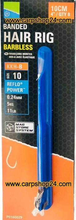 Preston KKH-B Banded Hair Rig Barbless onderlijnen haak 10 0.24mm P0160029