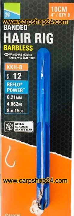 Preston KKH-B Banded Hair Rig Barbless onderlijnen haak 12 0.21mm P0160030
