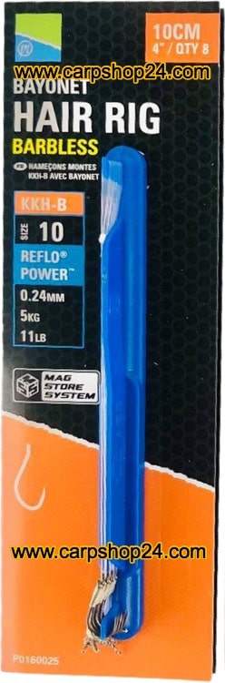 Preston KKH-B Bayonet Hair Rig Barbless Onderlijnen haak 10 0.24mm P0160025