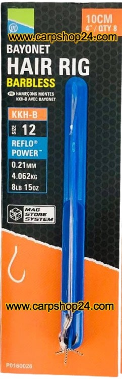 Preston KKH-B Bayonet Hair Rig Barbless Onderlijnen haak 12 0.21mm P0160026