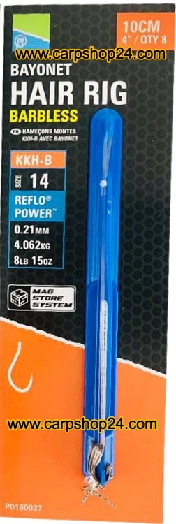 Preston KKH-B Bayonet Hair Rig Barbless Onderlijnen haak 14 0.21mm P0160027