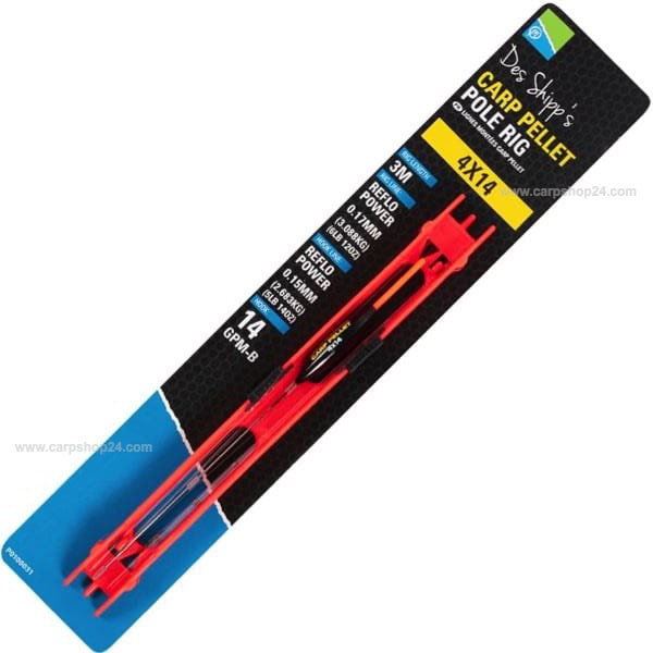Preston Carp Pellet Pole Rigs 4x14 Tuigen P0100032