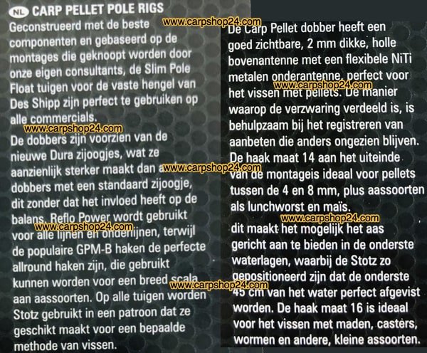 Preston Carp Pellet Pole Rigs Tuigen