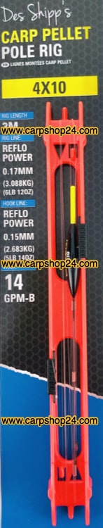 Preston Carp Pellet Pole Rigs Tuigen 4 x 10 Rood P0100029