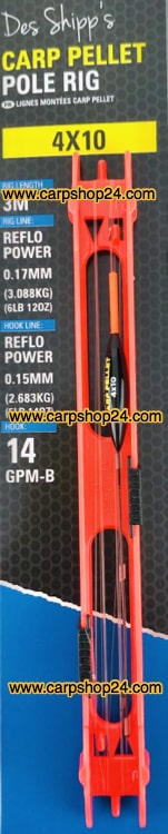 Preston Carp Pellet Pole Rigs Tuigen 4 x 10 Rood P0100029