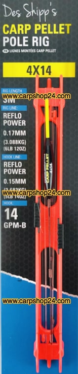 Preston Carp Pellet Pole Rigs Tuigen 4 x 14 Geel P0100031