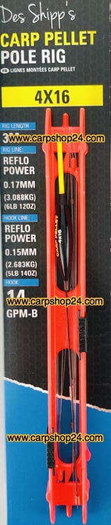 Preston Carp Pellet Pole Rigs Tuigen 4 x 16 Geel P0100032