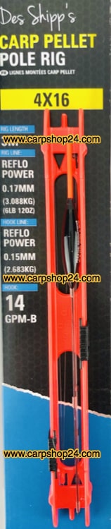 Preston Carp Pellet Pole Rigs Tuigen 4 x 16 Rood P0100032