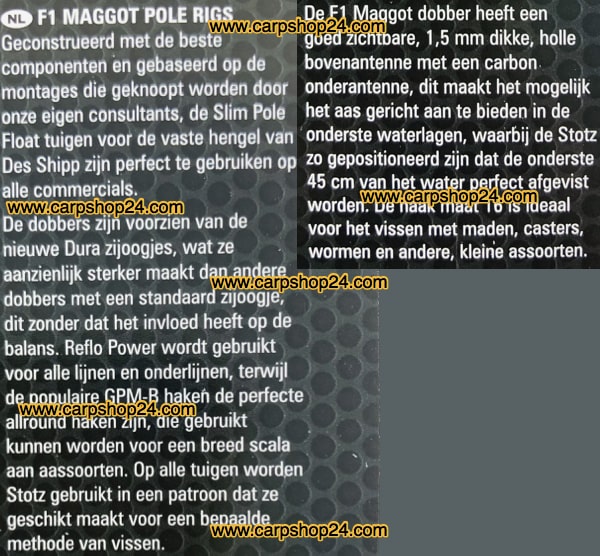 Preston F1 Maggot Pole Rigs Tuigen