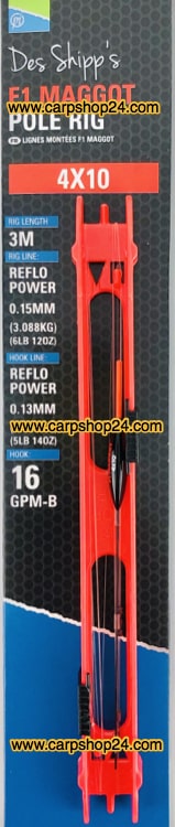 Preston F1 Maggot Pole Rigs Tuigen 4x10 Rood P0100021
