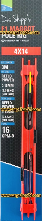 Preston F1 Maggot Pole Rigs Tuigen 4x14 Geel P0100023