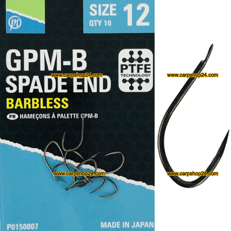 Preston GPM-B Spade End Barbless Haaken Weerhaakloos